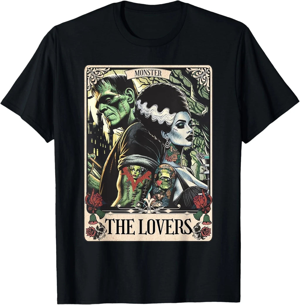 Monster Frankenstein And Bride The Lovers Tarot Card Unisex T-Shirt