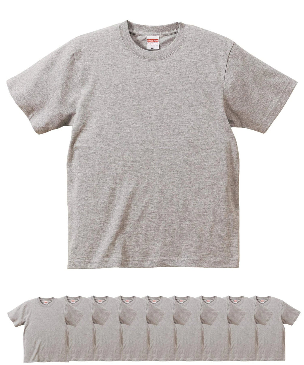 United Athle 5942-01 6.2oz Premium T-Shirts Set of 10 Men's (Mixed Gray, XL)