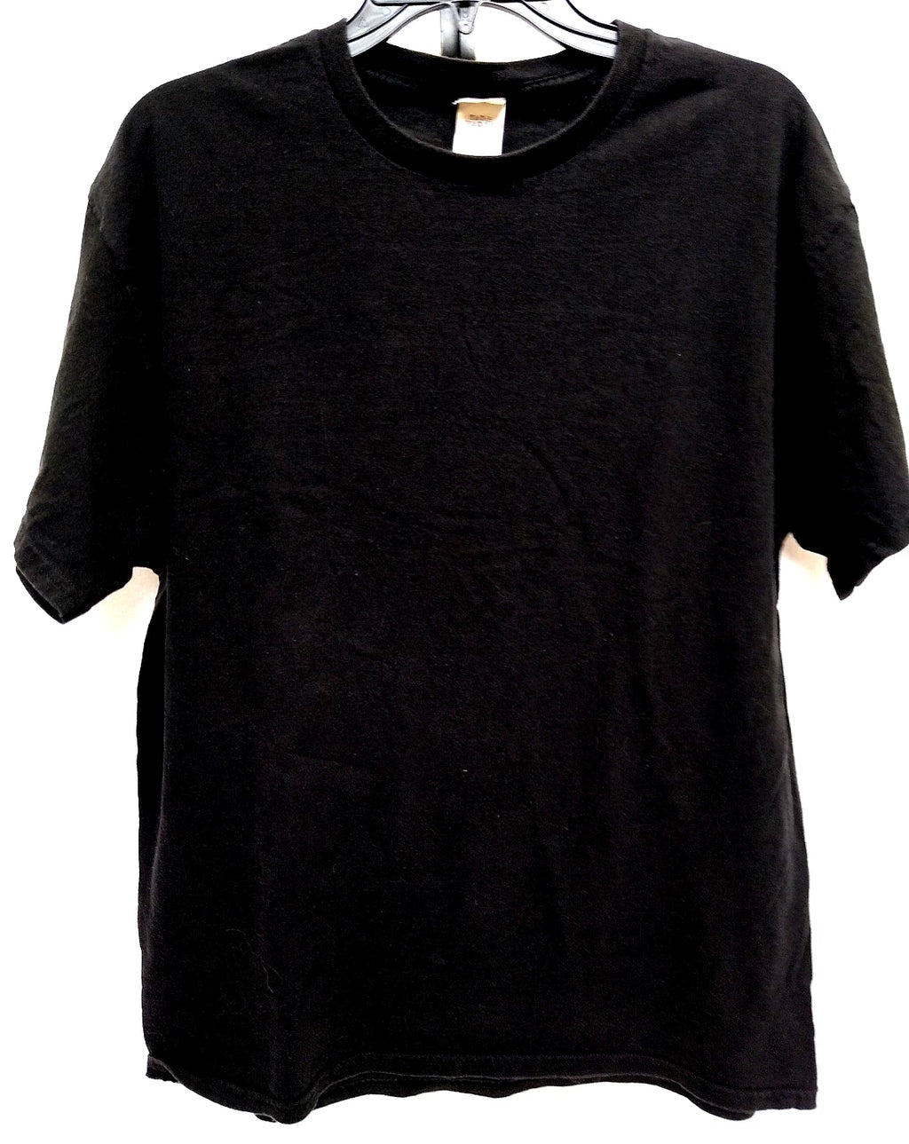 HANES Simple Black Short Sleeve Plain T-Shirt Size Large