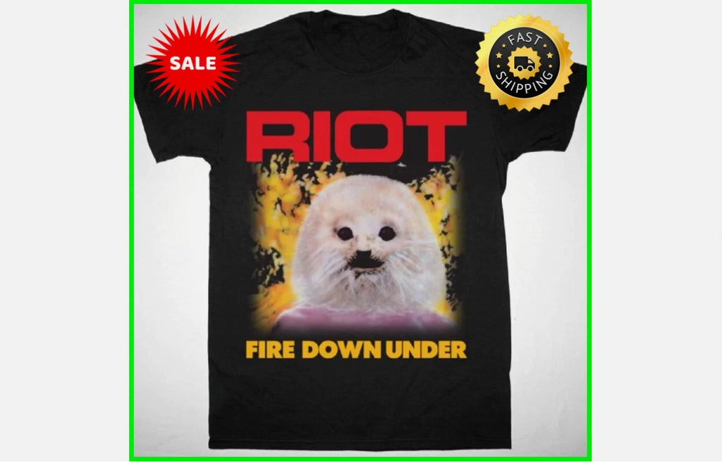 RIOT Fire Down Under 1981 T-shirt Black Cotton