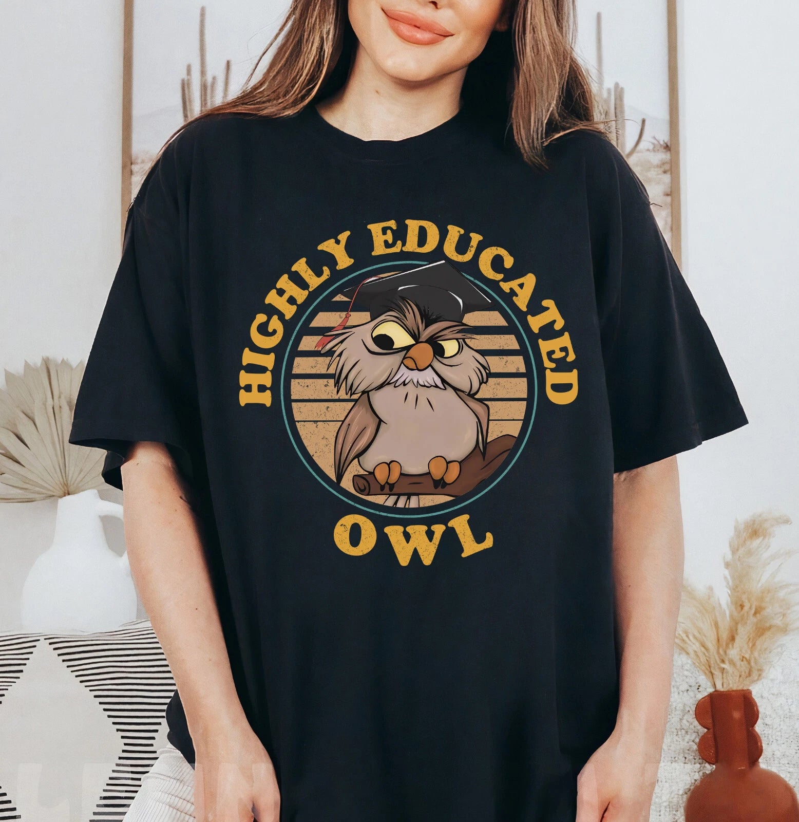 Retro Archimedes Highly Educated Owl Shirt Unisex Adult Kid Shirt 592041