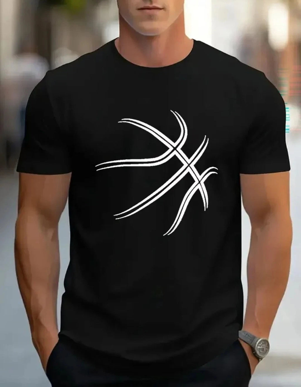 Men's Basketball T-Shirt Crew Neck Casual Soft Cotton Short Sleeves Small-3XL