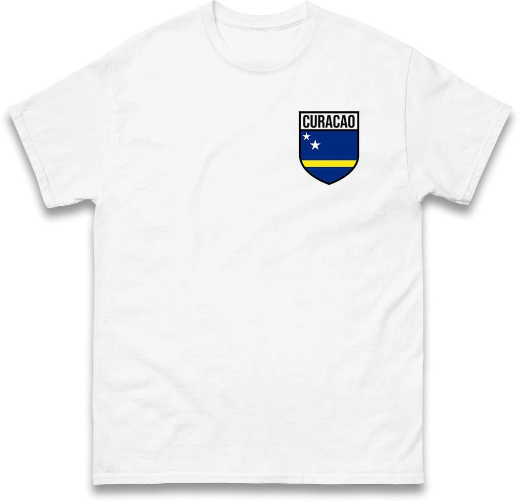 Personalised Curacao Flag Badge football T-Shirt, Custom Name and Number Tee