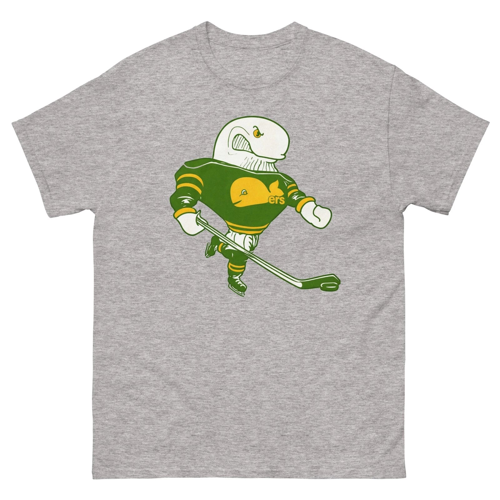 Hartford Whalers Retro Hockey Whale Mascot Graphic Tee T Shirt
