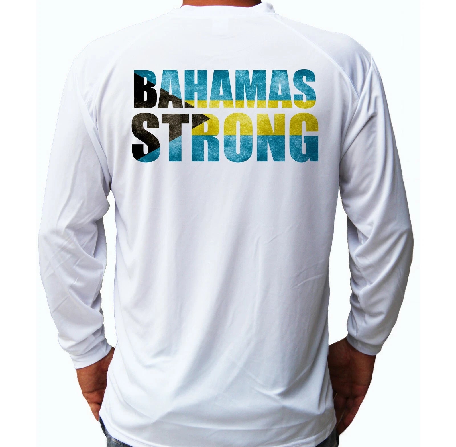 Bahamas Strong Flag Long Sleeve UPF 30 T-Shirt Fishing Boat Sport UV Protection
