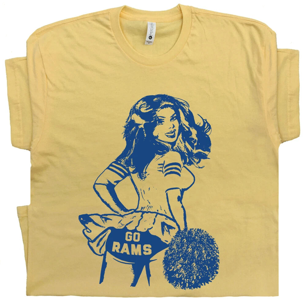 Go Rams T Shirt Vintage Rams Shirt Football Cheerleader Retro Throwback Tee