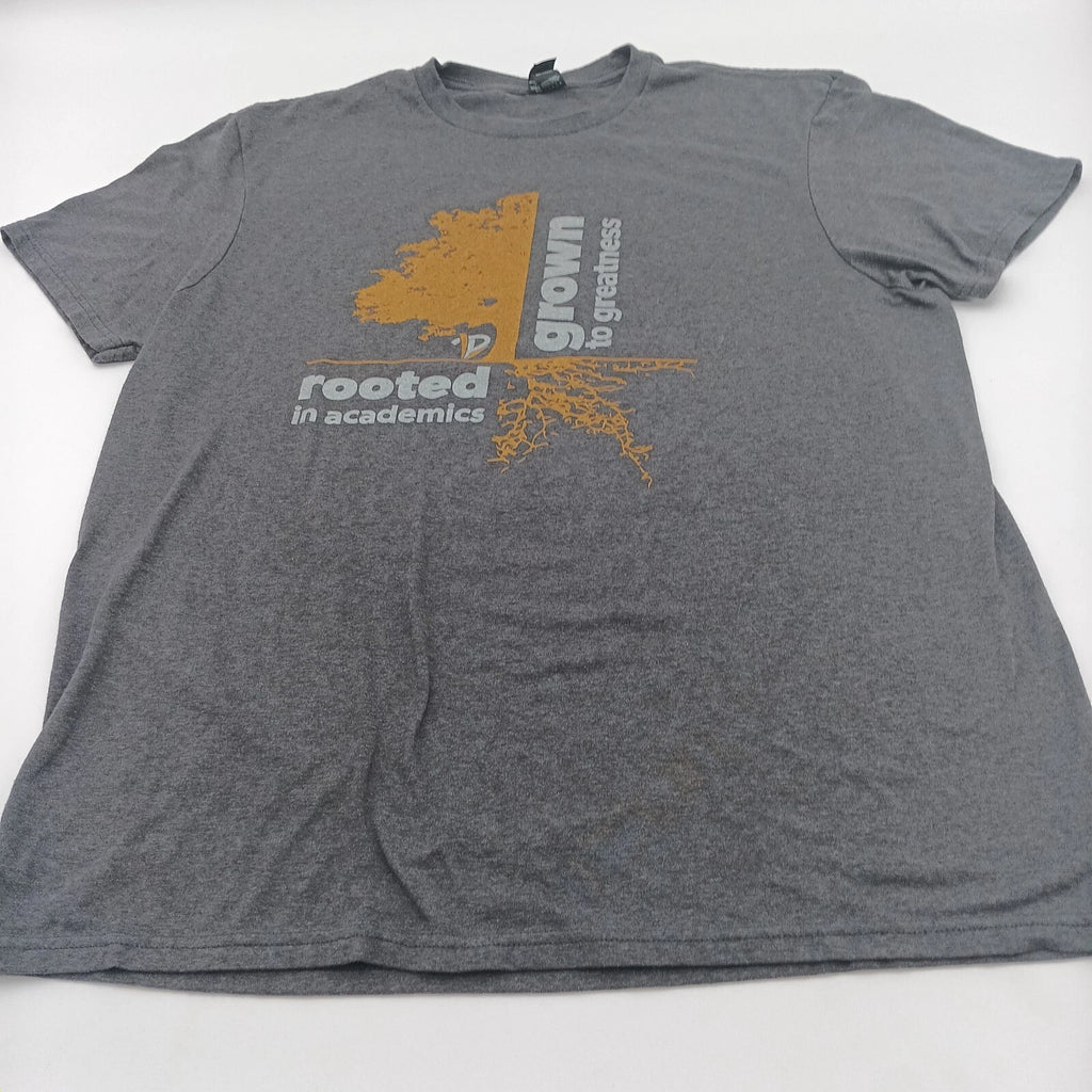 District T-Shirt Men's Large Gray Grown To Greatness Rooted In Academics Tee