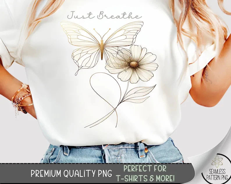Simple Butterfly Flower Nature Garden Spring Summer Comfort Tee