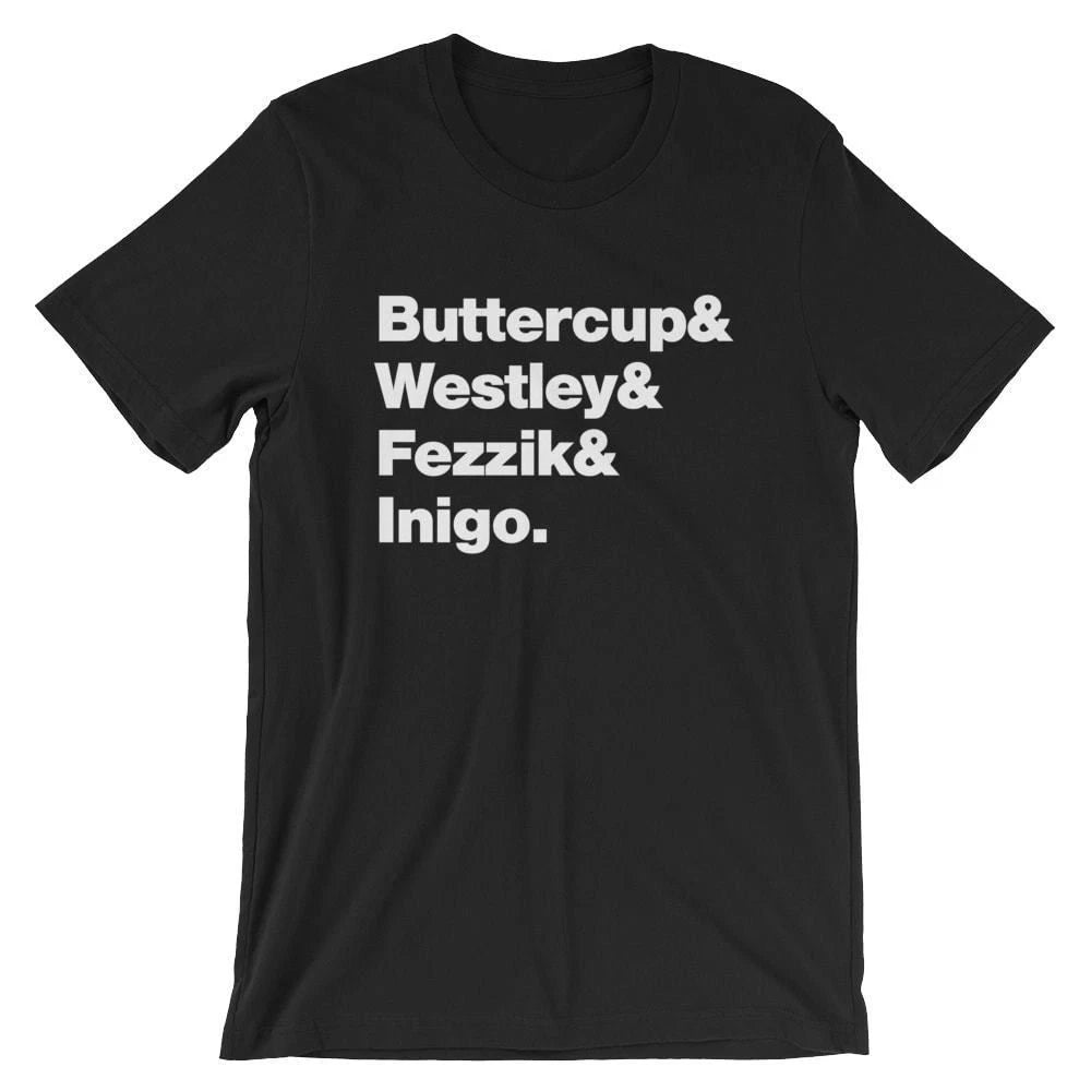 Princess Bride T-Shirt. Black, White, Gray or Red Soft Cotton Movie Tee.