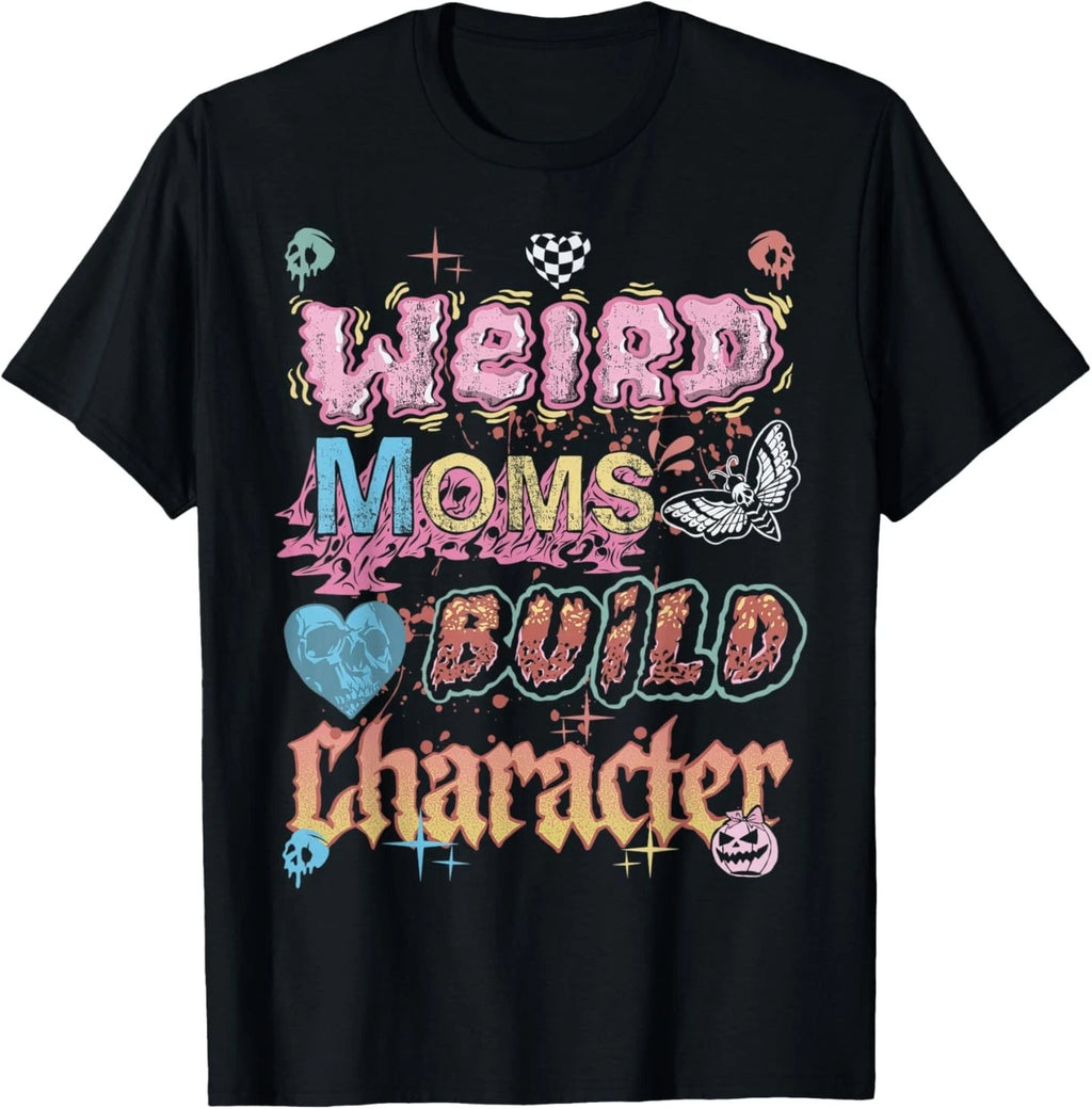Vintage Retro Weird Mom Build Character Graphic Tee T-Shirt