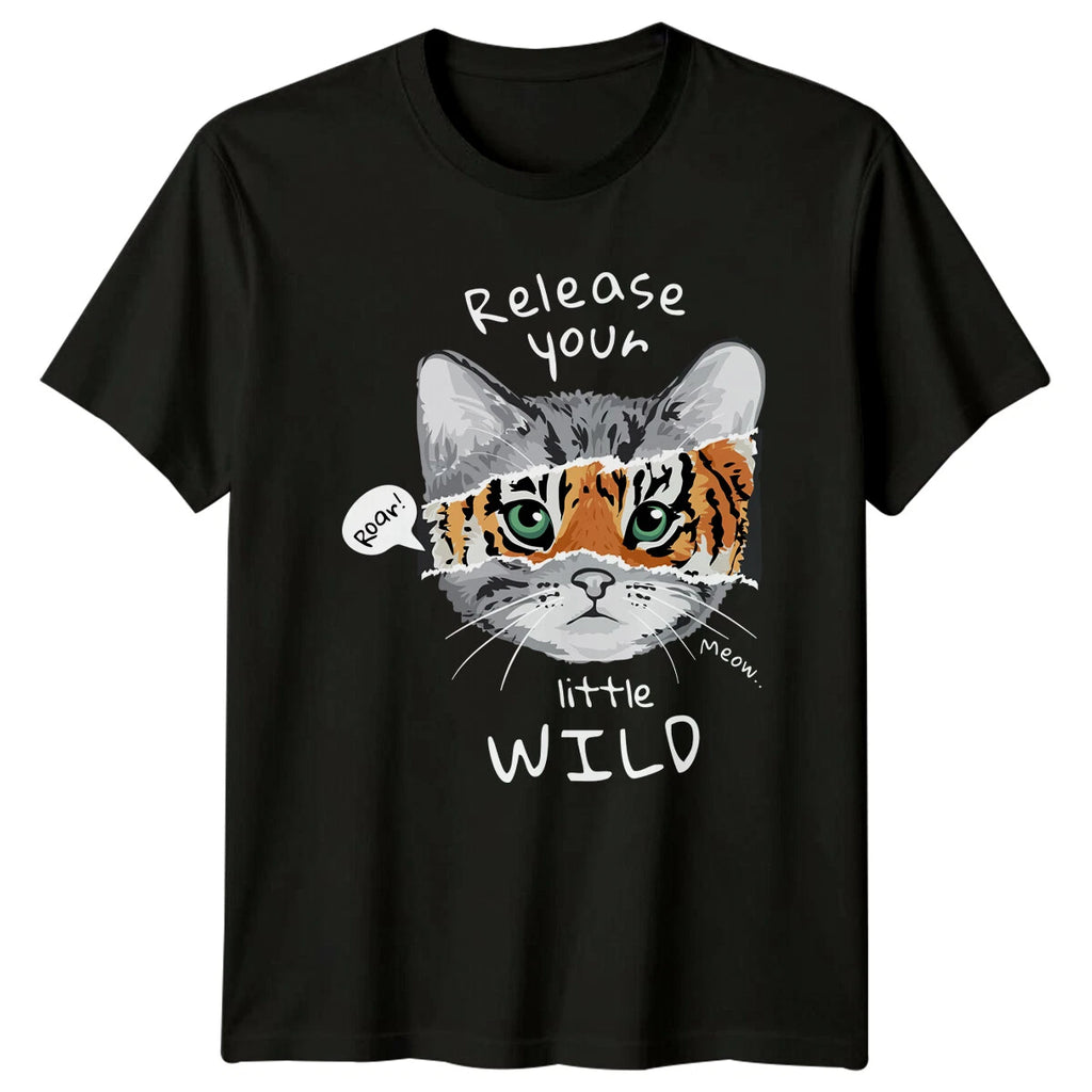 Release Your Little Wild Cat Graphic Mens Tee Womens T-Shirt