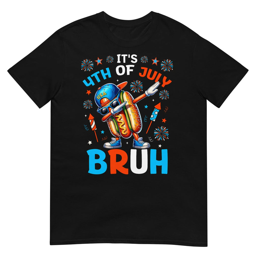 Bruh 4th Of July Boys Kids Hotdog Funny Fourth of July T-Shirt