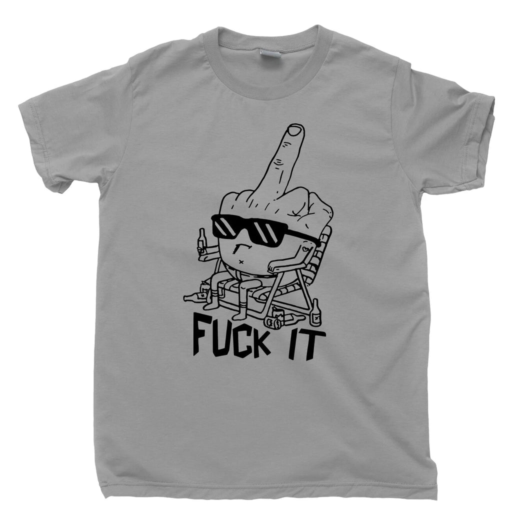 Middle Finger Up T Shirt Salute Drinking Smoking Partying Tattoo Bad Attitude