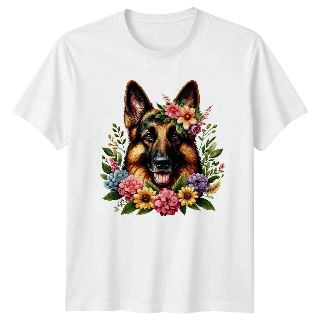 German Shepherd Dog Portrait Surrounded Womens T-Shirt German Shepherd Dog Pet