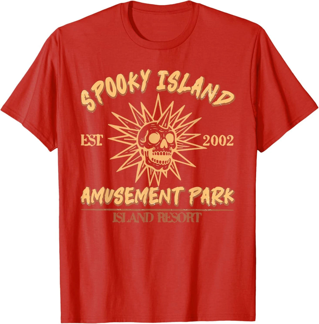 Spooky Island Est 2002 Amusement Park Skull Halloween Funny T-Shirt