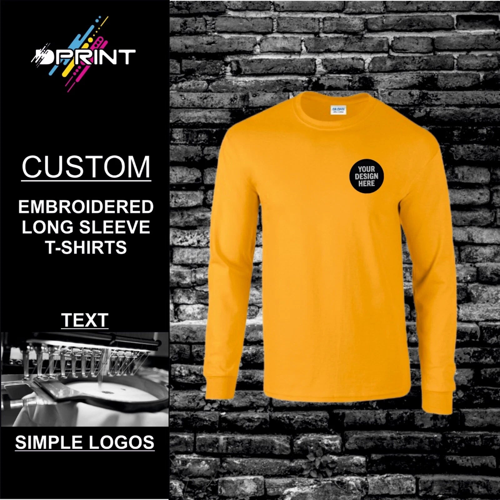 Custom Embroidered Long SleeveT-Shirt Gildan Ultra Cotton Workwear