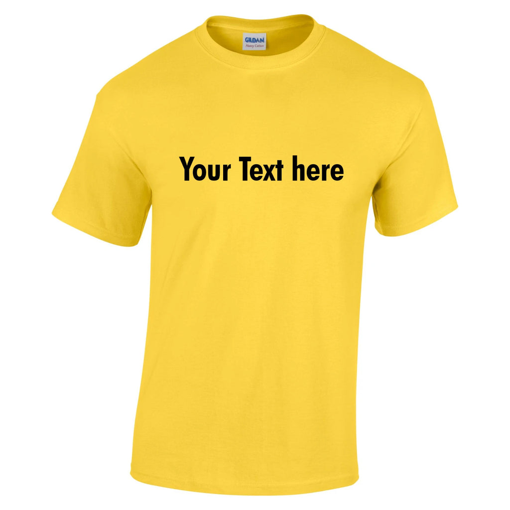 Custom Printed Tshirt • Mens Text T Shirt Personalised Garment • Text Only