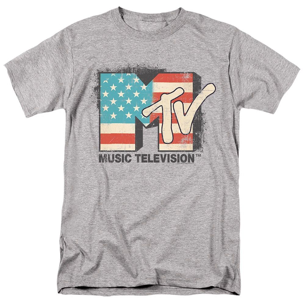 MTV American Flag Logo Men's T-Shirt S-5XL Officially Licensed Tee