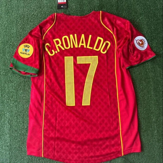 Portugal 2004/2005 Euro Final Home Retro Jersey - C.Ronaldo #17