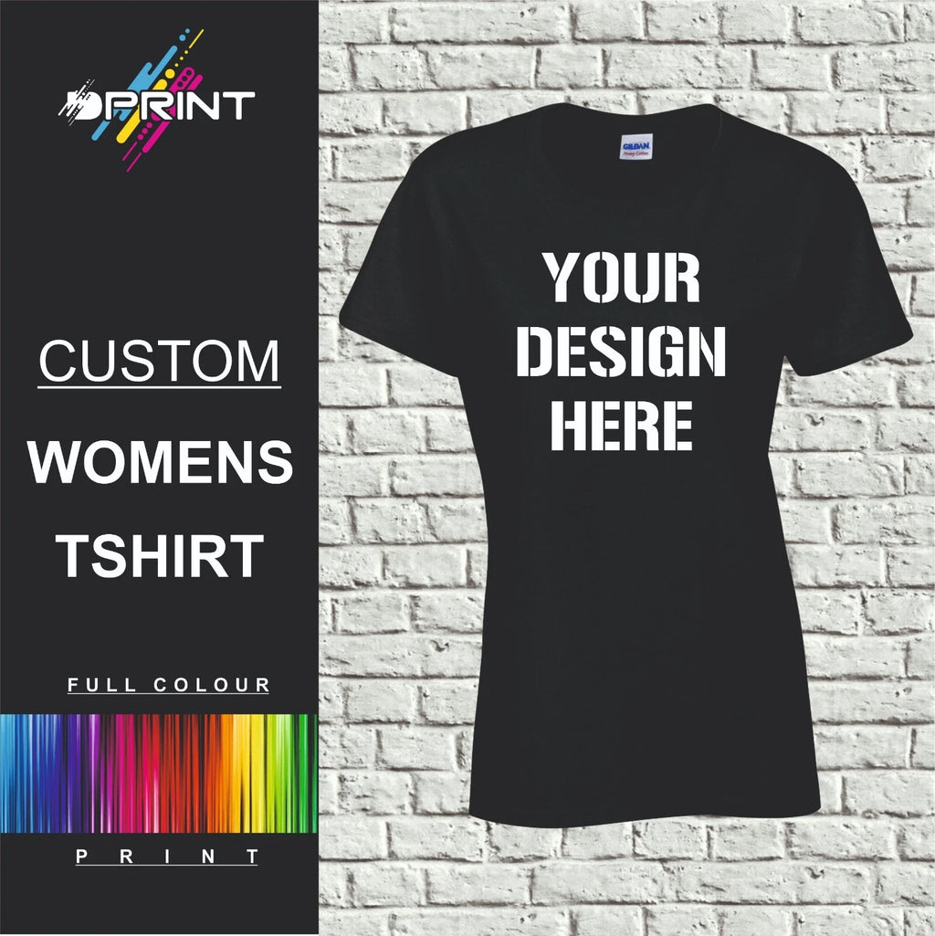 CUSTOM PRINTED T SHIRT SOFTSTYLE LADIES WORK WEAR BUSINESS BRAND UNISEX