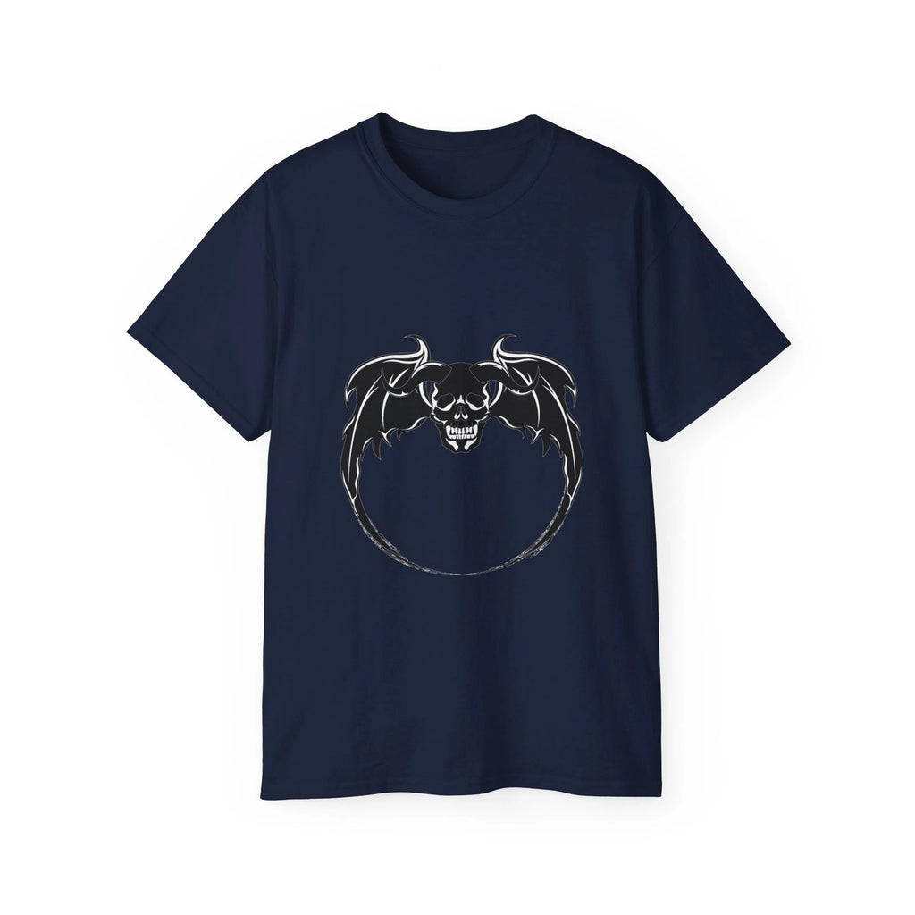 Skull Tattoo Black And White Artistic Horn | Custom Graphic T-Shirt