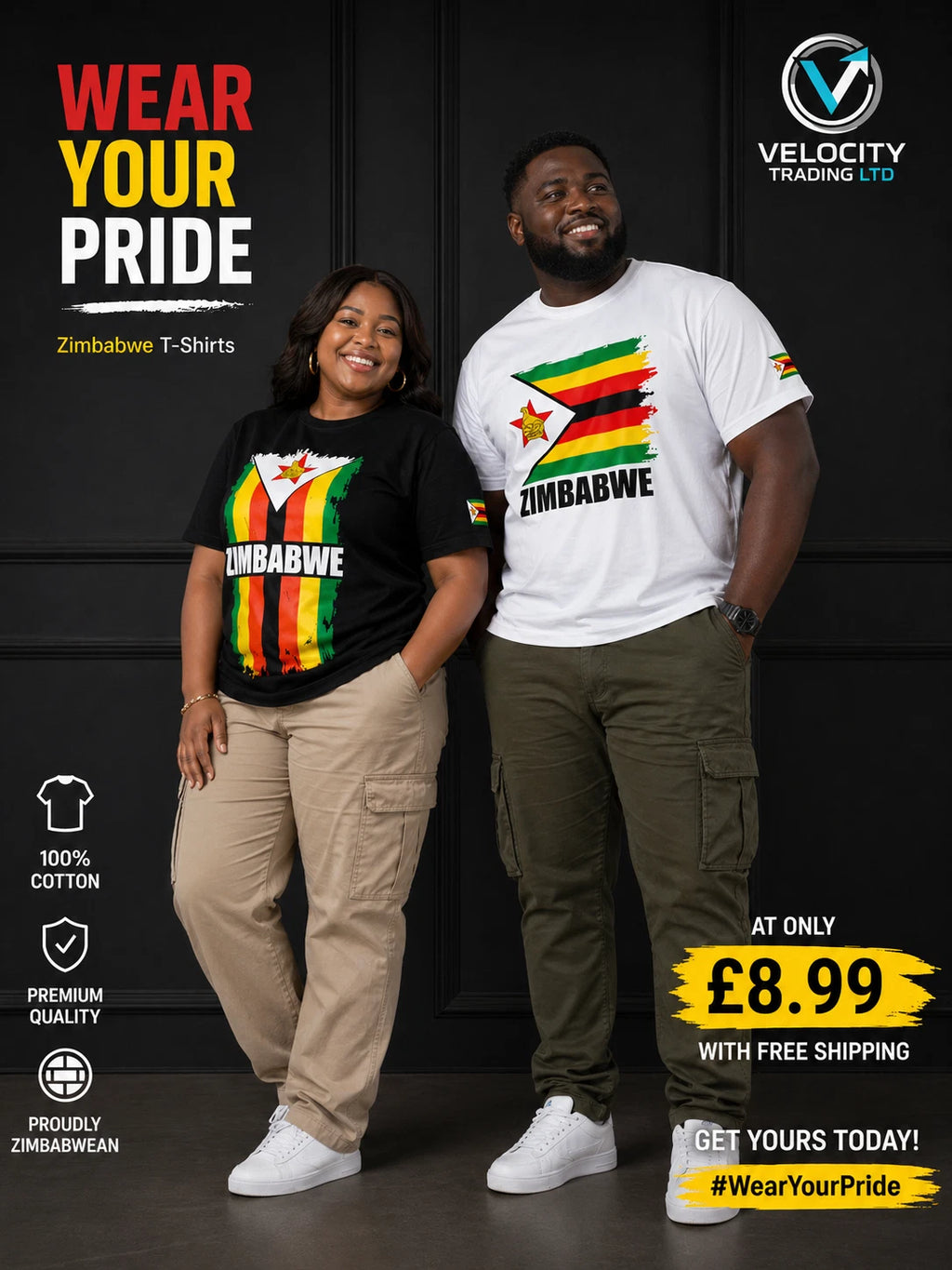 Patriotic Zimbabwean Pride T-Shirts Zimbabwe Flag Unisex Multi Designs