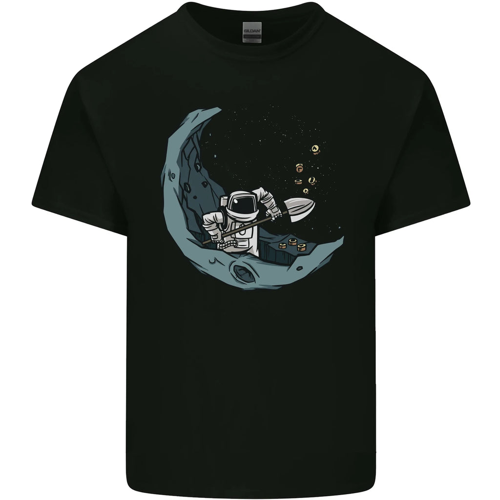 Cryptocurrency Mining the Moon Mens Cotton T-Shirt Tee Top