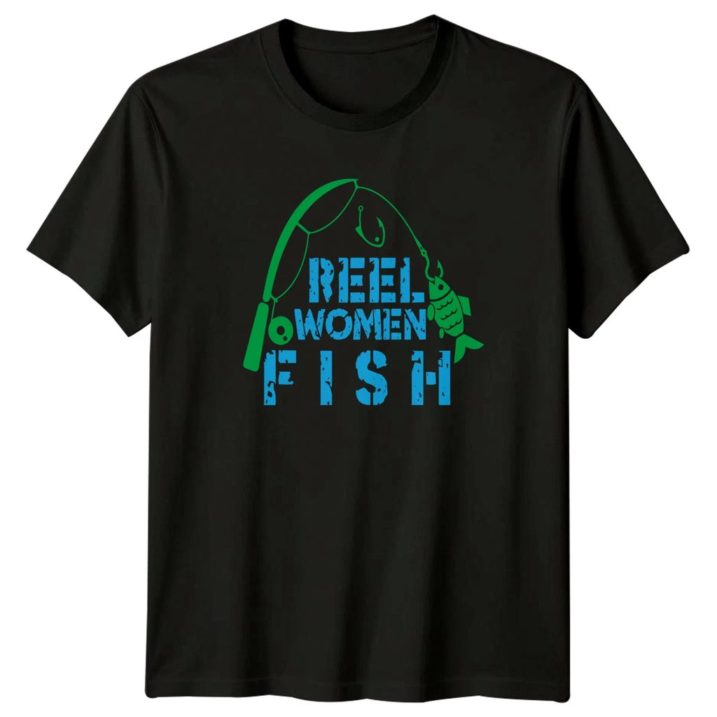 Reel Women Fish Womens T-Shirt Women Anglers Fishing Birthday Gift For Her