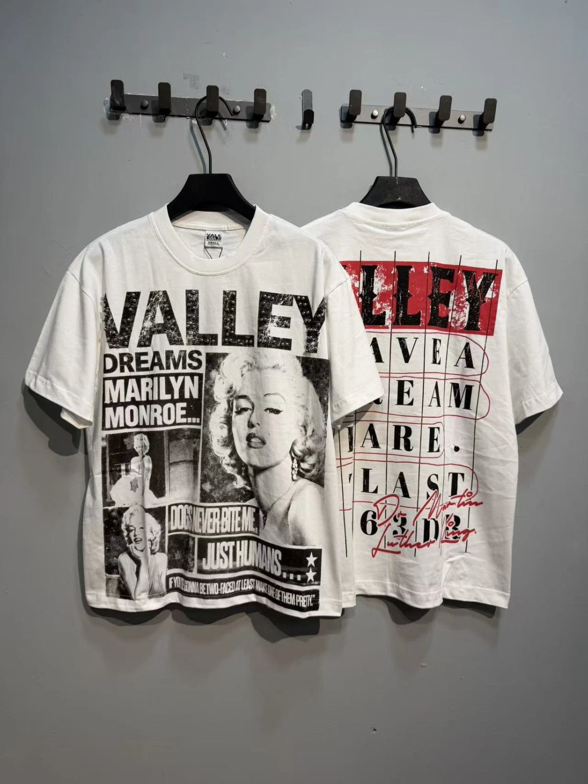 VALLEY DREAMS Washed Vintage Print Oversized Short Sleeve T-Shirt
