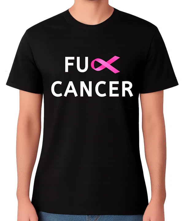F#ck Cancer T-Shirt Pink Ribbon Breast Cancer Awareness Unisex Tee