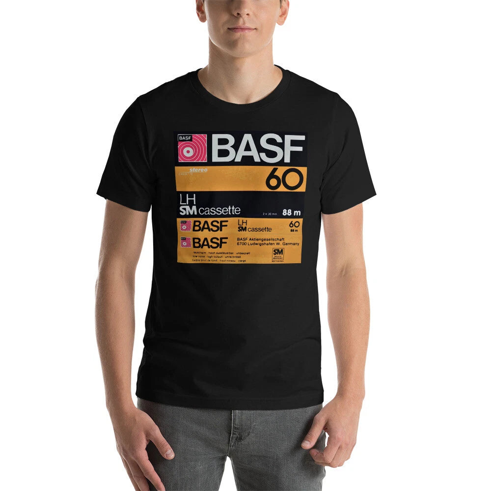 T-Shirt BASF Tape Cassettes Retro Vintage Audiophiles Unisex Heavy Cotton Tee