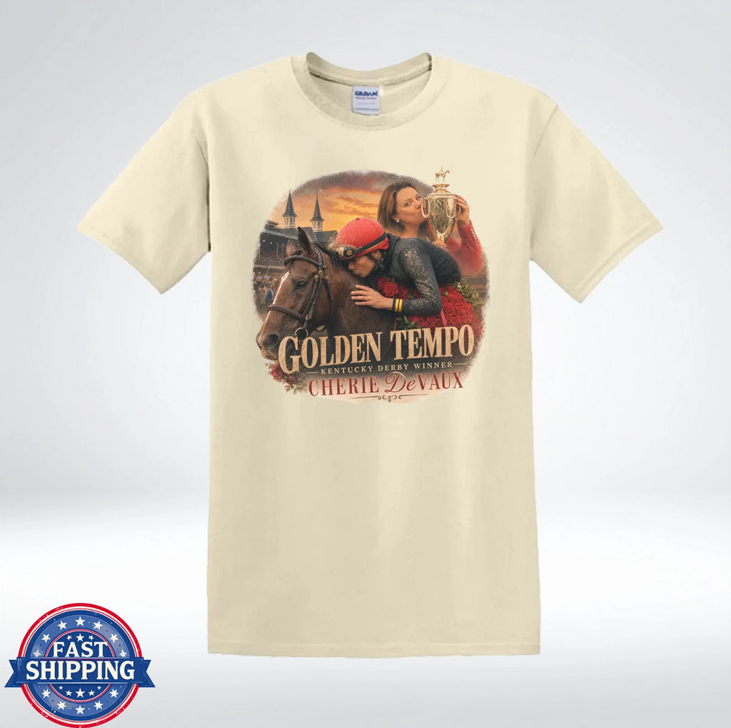 Golden Tempo KY Derby Winner Cherie DeVaux Horse Racing T-Shirt