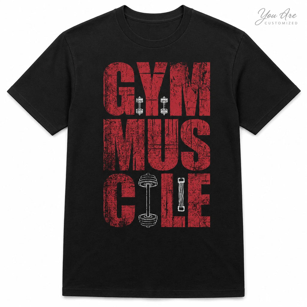 Gym Muscle T-Shirt Black or White Unisex Workout Fitness Bodybuilding Tee