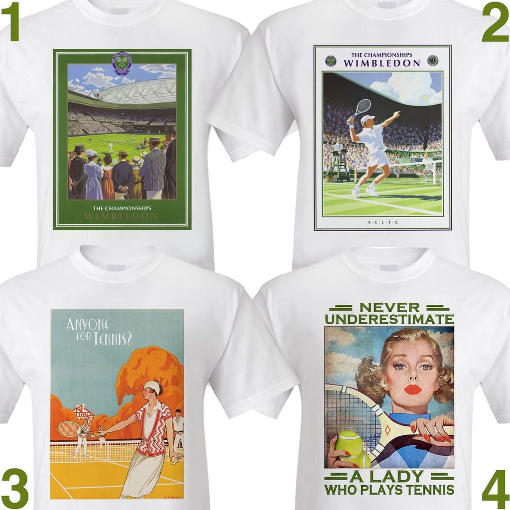 Tennis Fan T-shirt vintage classic illustrations classy retro. Wimbledon Stylish