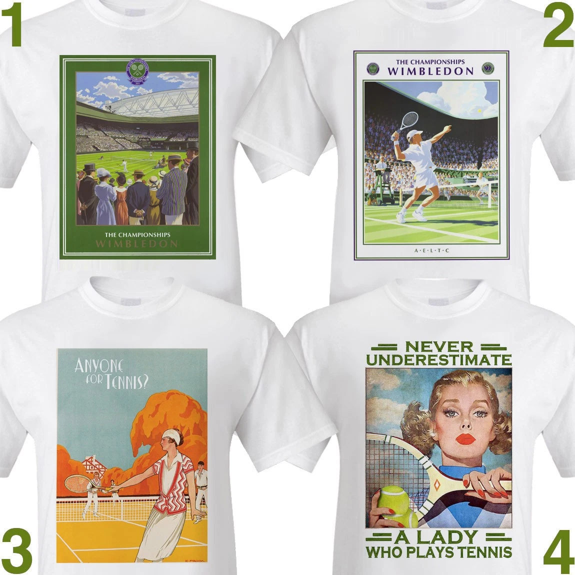 Tennis Fan T-shirt vintage classic illustrations classy retro. Wimbledon Stylish