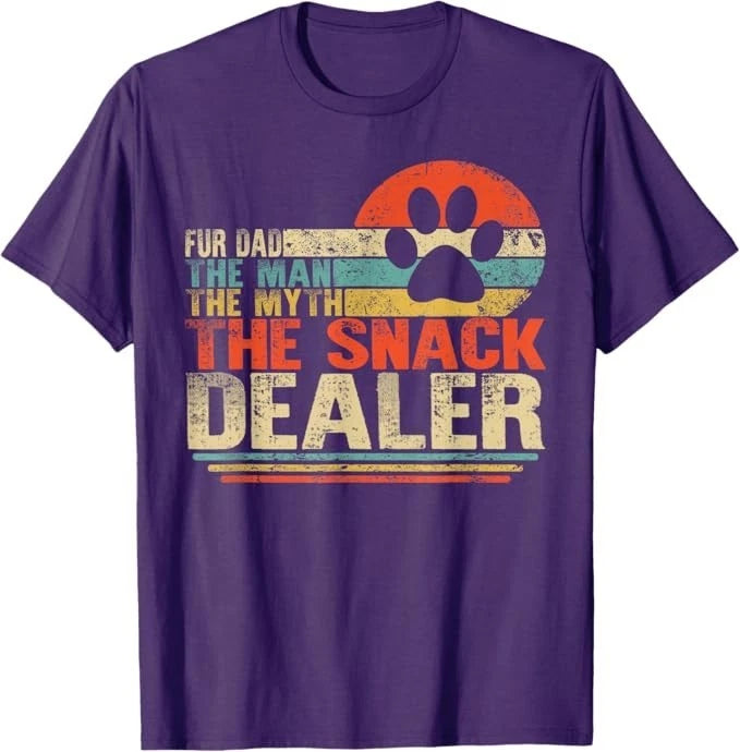 Dog Fathers Day Fur Dad The Man The Myth The Snack Dealer T-Shirt