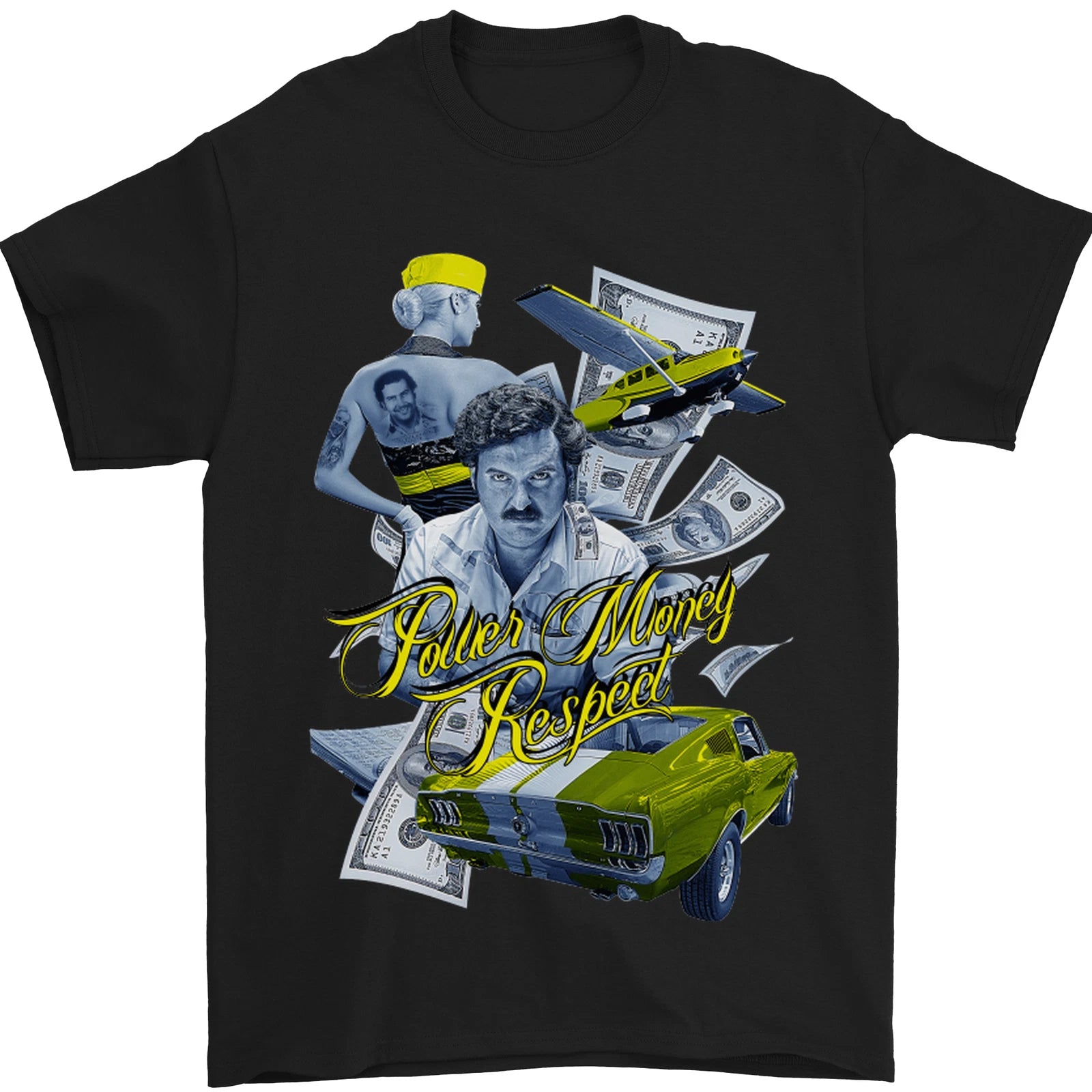 Pablo Escobar Power Money Respect Mens T-Shirt 100% Cotton