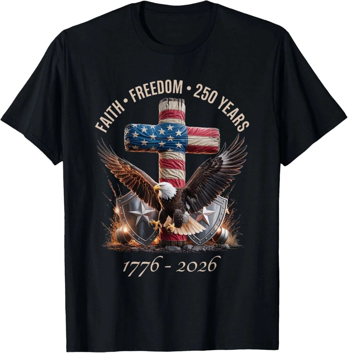 Vintage Faith Freedom 250 Years 1776-2026 Independence USA unisex T-Shirt