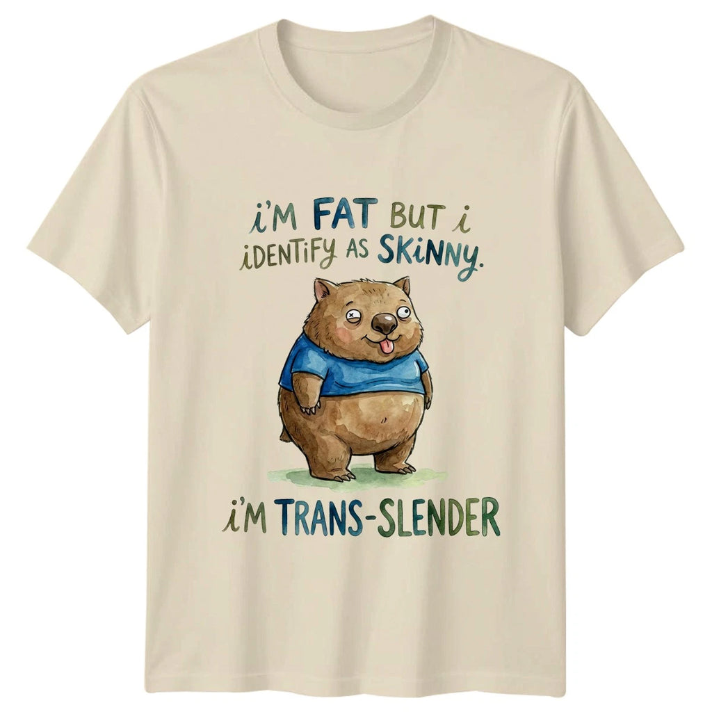Im Fat But I Identify T-Shirt Trans Slender Animal Gift For Him And Her