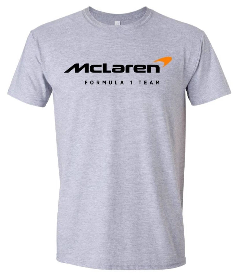 McLaren Racing Team F1 Formula Tshirt Sport Gray Tee Print Gildan Unisex T-Shirt