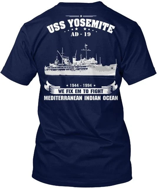 Uss Yosemite Ad 19 T-Shirt Made in the USA Size S to 5XL