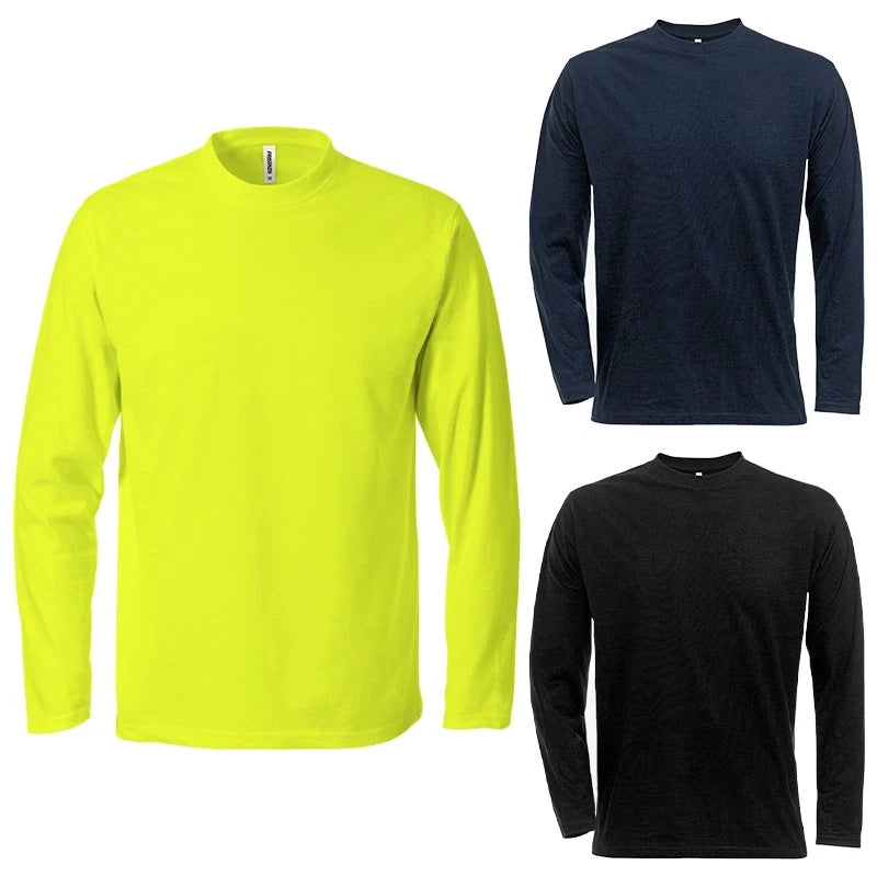 Mens T Shirts Crew Neck Long Sleeve Top Casual Premium Quality New Gym Tee S-4XL