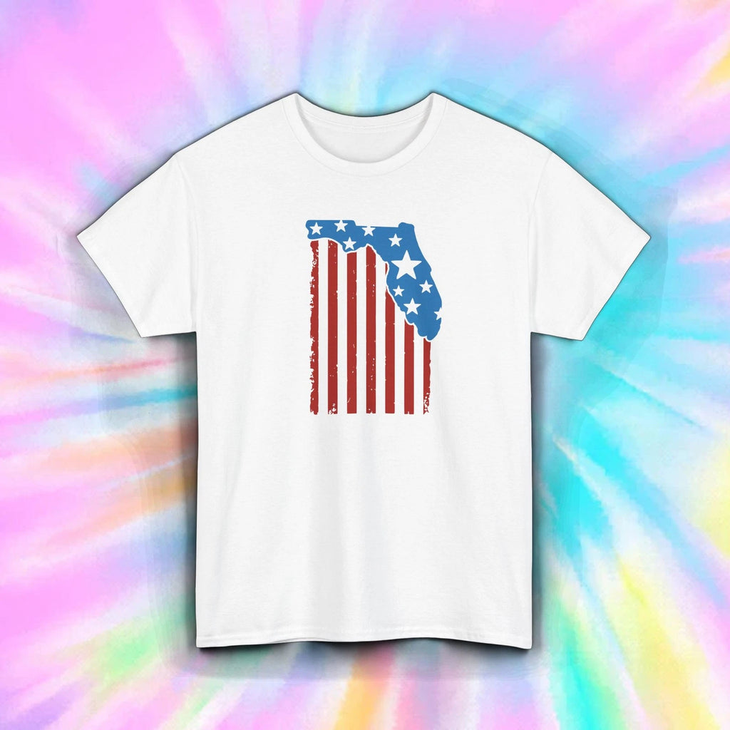 Florida USA Flag Stars Shirt Patriotic State Pride Graphic Tee Gift S-5XL