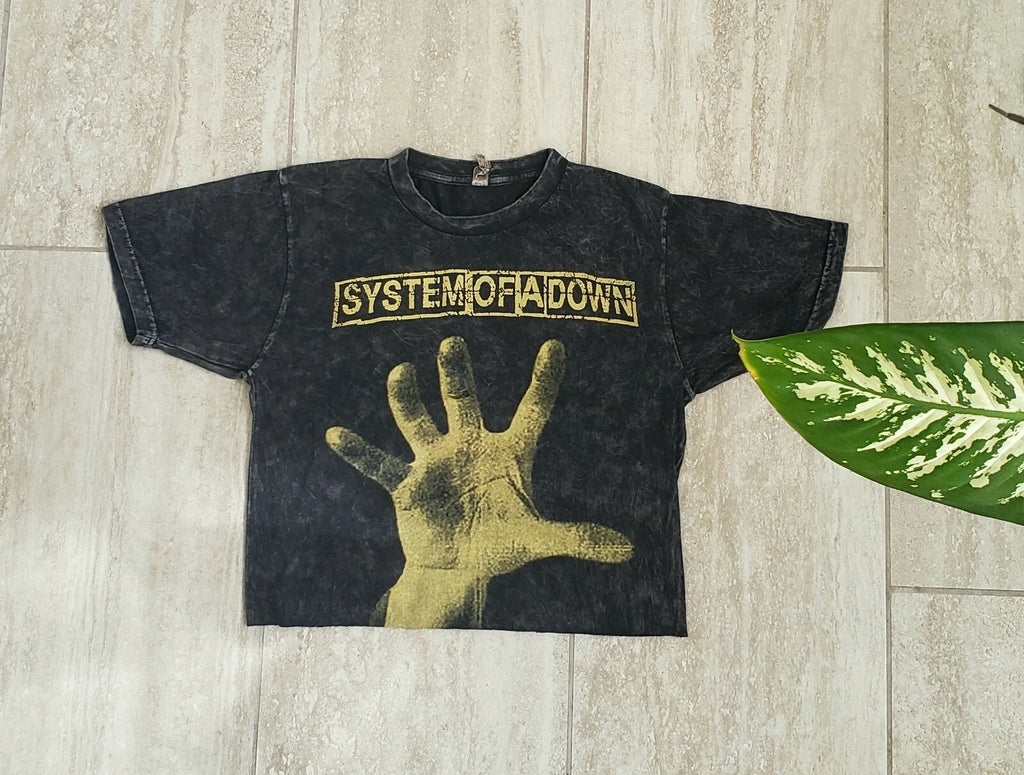 system of a down cropped top shirt vintage style