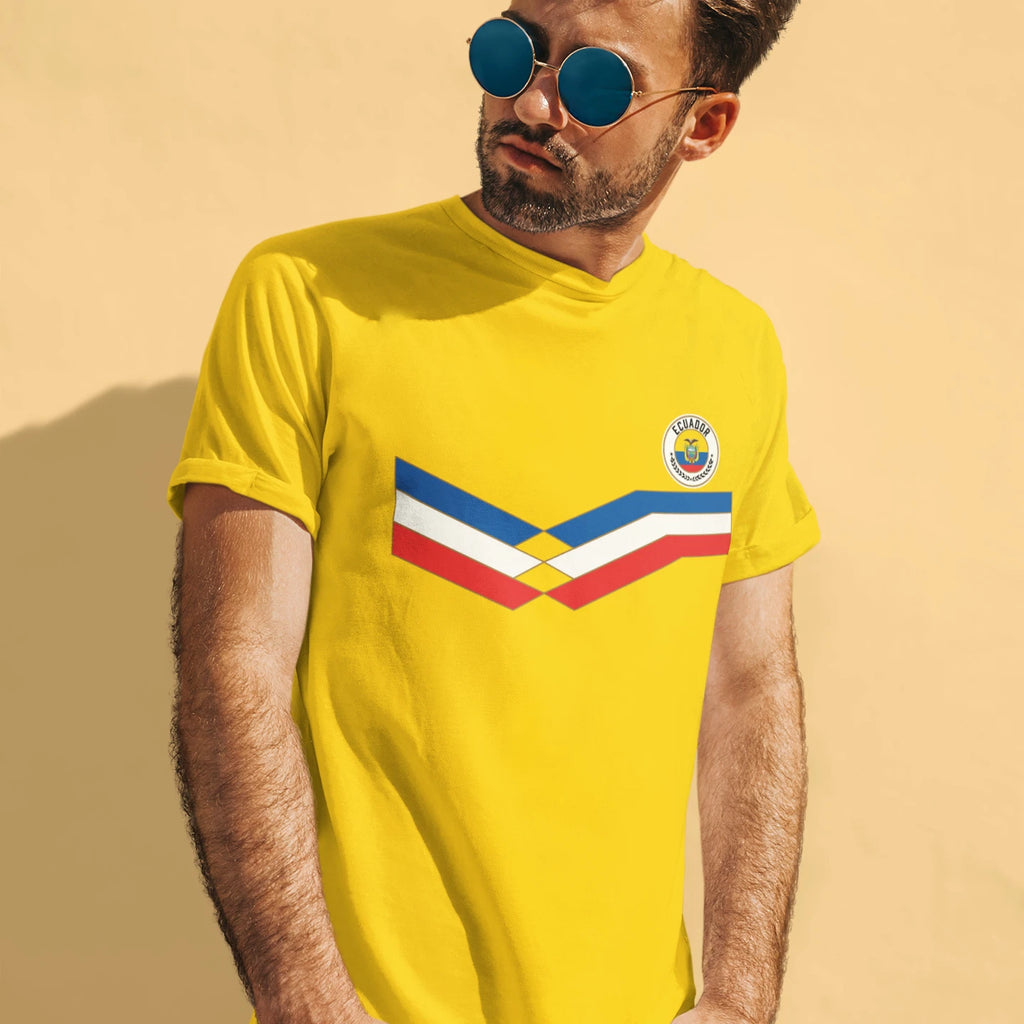 ECUADOR Retro Strip Football T-Shirt Mens  World Cup 2026 South America