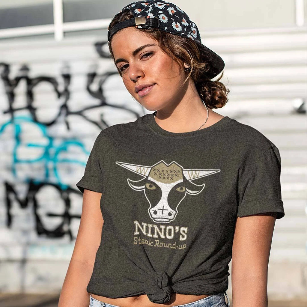 Nino’s Steak Round-Up Unisex Retro T-shirt - Bygone Brand Tees