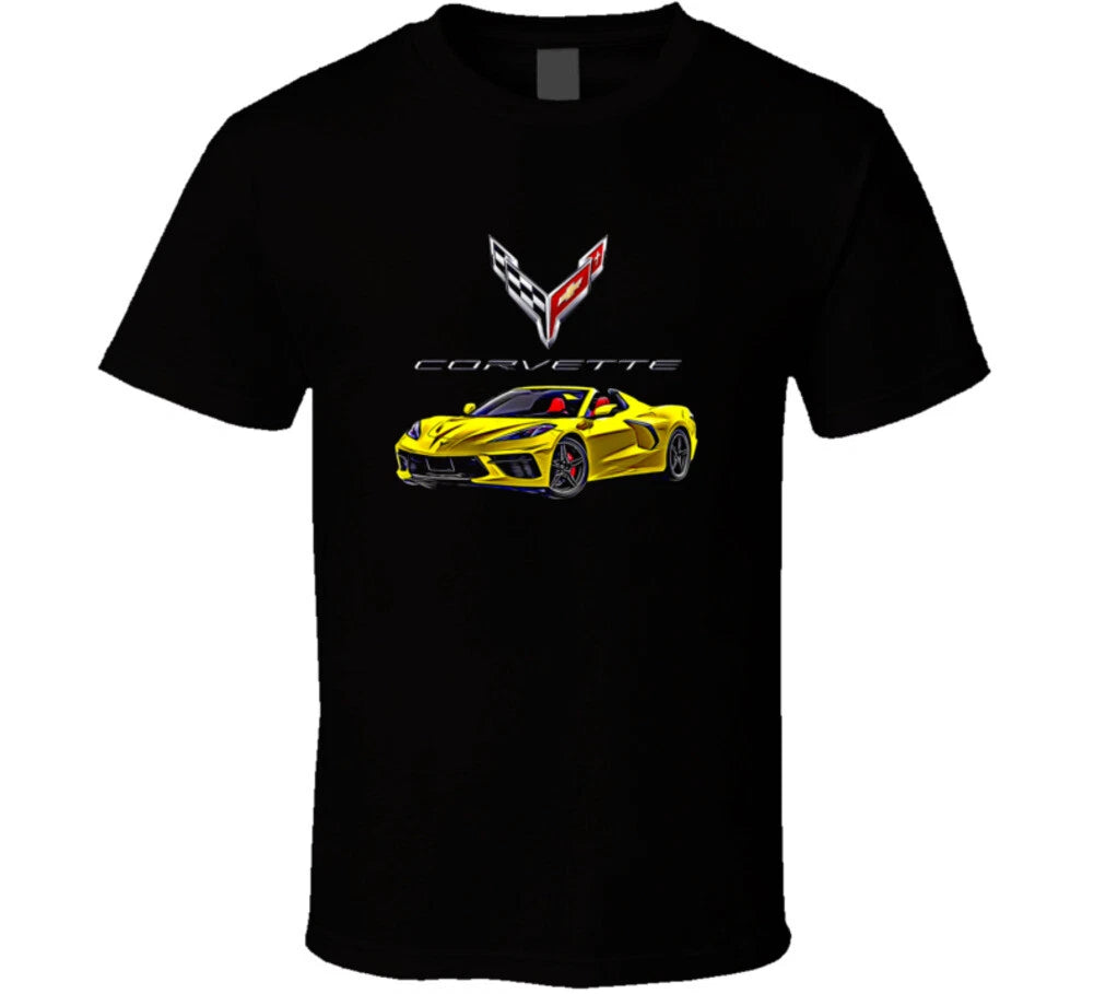 C8 New Vette 2023 Yellow 1 Muscle Sports Car Mid Engine Gift T Shirt