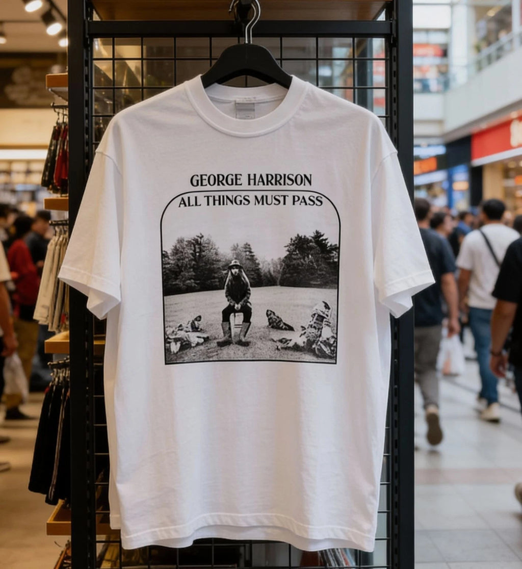 George Harrison - All Things Must Unisex White T-shirt