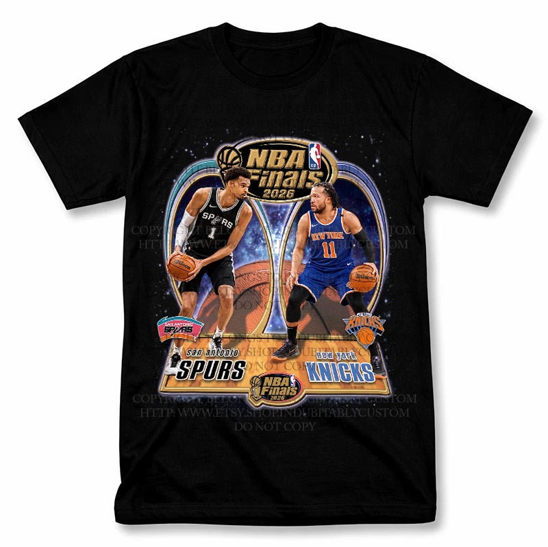 Jalen Brunson vs Wemby New York vs San Antonio Finals Vintage Graphic T Shirt