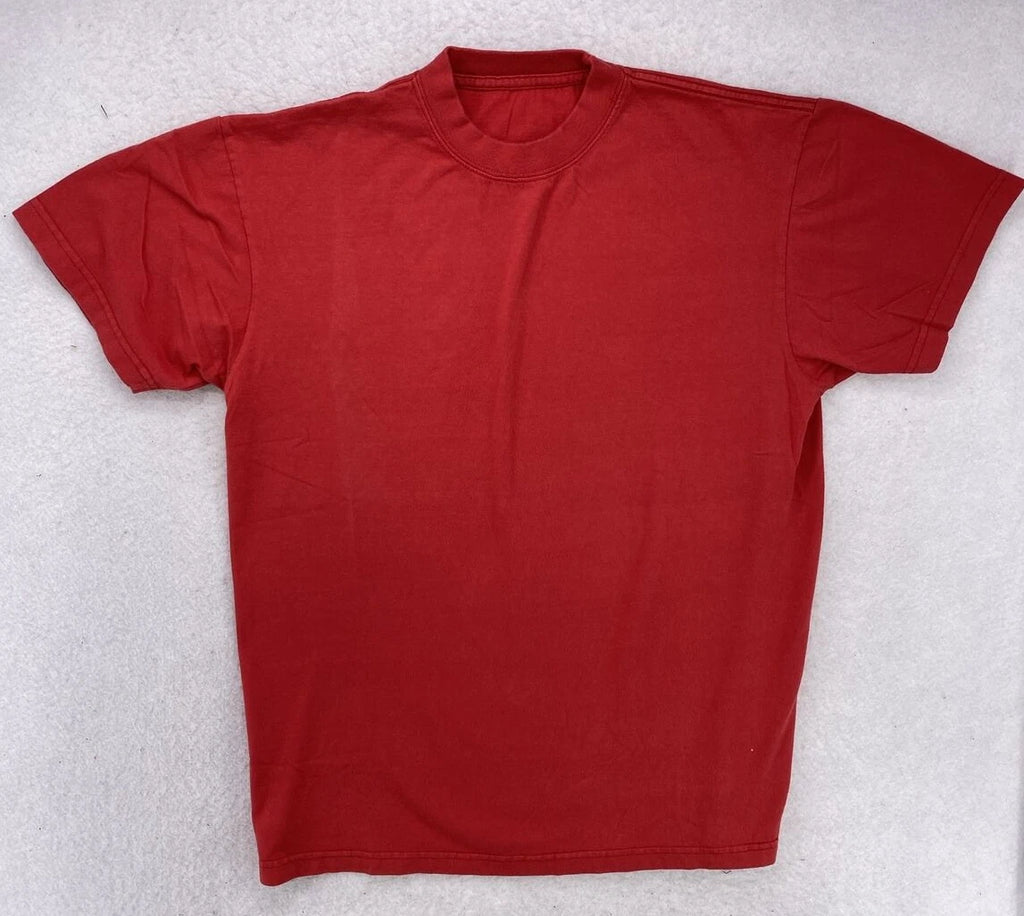 T-Shirt Large Red  Blank Tee 1990's Vintage Retro Heavy Weight
